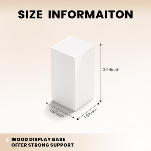 Oirlv Small White Display Riser for Jewelry,Cute Trophy Base for Showcase - color: SM05201
