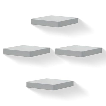 Small Floating Shelves for Wall Set of 4, 6 Inch Square Shelves,Grey - color: Grey, size: 6 Inch-4 Pcs