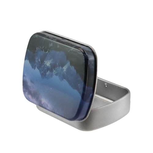4pcs Starry Sky Empty Hinged Tin Box Metal Tins Storage Box - color: Starry Sky