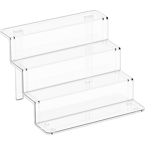 Yieach 4 Tier Clear Riser Display Stand - Tool-Free Assembly - 9 Inch Figure Display,Perfume Stand Organizer and Cologne Shelf,Small Acrylic Stands for Fragrance,Figure,Car,Collectibles and Funko Pop - size: 2 In Width-4 Tier