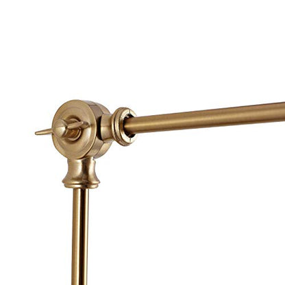 WINGBO Farmhouse Swing Arm Wall Sconce Set of 2, Industrial Adjustable Wall Lamp Light Fixture for Living Room Bedroom Vanity Study Desk Office, Plug in or Hardwired, Brass - color: Brass