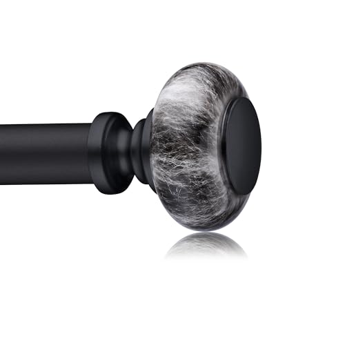 Black Curtain Rods for Windows 28 to 48 Inches,Adjustable Heavy Duty - color: Black, size: 28"-48"