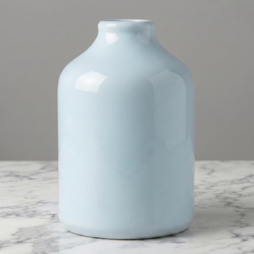 Sunddo Large Blue Ceramic Vase, 8 Inch, Modern - color: Light Blue, size: 8 inch