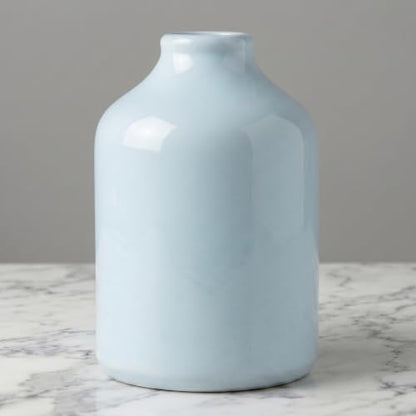 Sunddo Large Blue Ceramic Vase, 8 Inch, Modern - color: Light Blue, size: 8 inch