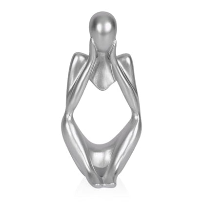 Sandstone Resin Thinker Statue Style Abstract Sculpture, Silver, Focus - color: Small Silver, size: Focus 1pc