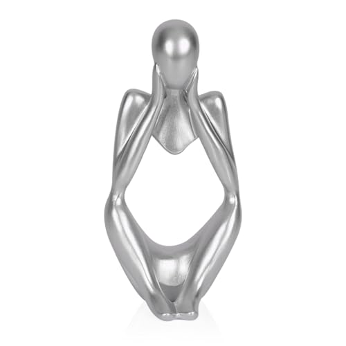 Sandstone Resin Thinker Statue Style Abstract Sculpture, Silver, Focus - color: Small Silver, size: Focus 1pc