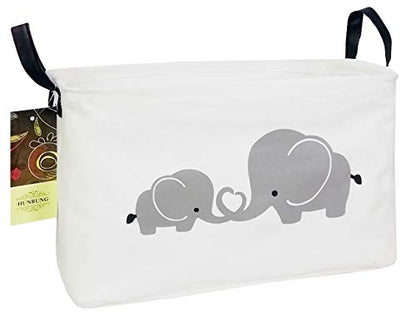 Rectangle Foldable Storage Basket Handles For Home, Love Elephant - color: Rec-Love-Elephant