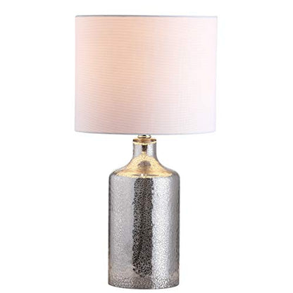 Safavieh Lighting Collection Danaris Silver/ Ivory 19-inch Bedroom Living Room Home Office Desk Nightstand Table Lamp (LED Bulb Included)