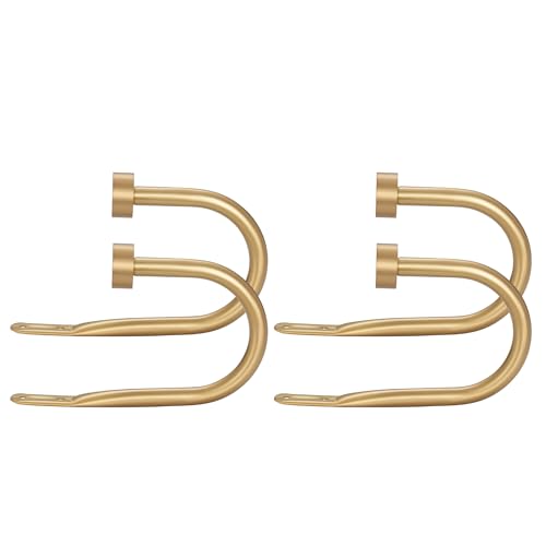 Premium Curtain Holdback, Quality Metal Decorative Curtain Holdbacks with Zinc Alloy Cap Finials,Rust-Proof, Set of 2 Window Curtain Holdbacks,Warm Gold - color: 2pcs-warm Gold