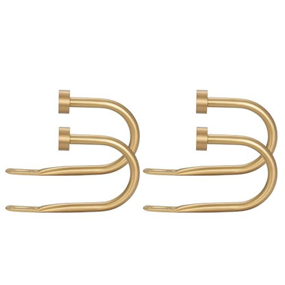 Premium Curtain Holdback, Quality Metal Decorative Curtain Holdbacks with Zinc Alloy Cap Finials,Rust-Proof, Set of 2 Window Curtain Holdbacks,Warm Gold - color: 2pcs-warm Gold