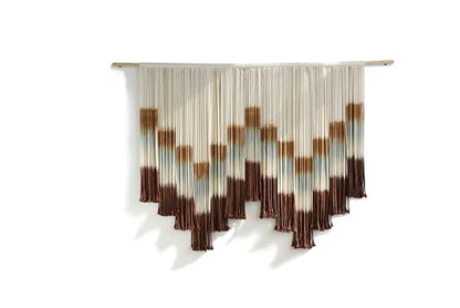 Macrame Wall Hanging Large Tie-Dye Geometric Fiber Wall Art Decor 57"W*35"L - color: Multi