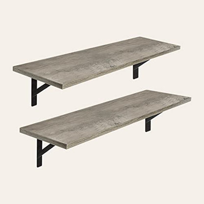 DINZI LVJ Wall Shelves, 23.6" Long Floating Shelves with Metal Brackets - color: Grey Wash, size: 23.6 Inch