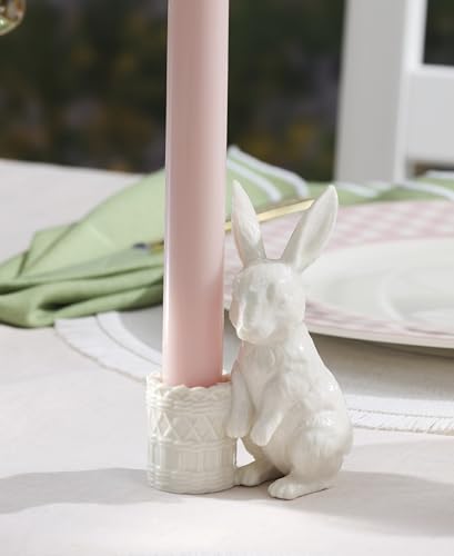 Lenox Wicker Creek Bunny Candlestick Holders, Easter Set of 2 - style: Candle Holders