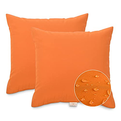 JMGBird Outside Pillows Patio Pillows Outdoor Throw Pillow with Insert - color: Orange