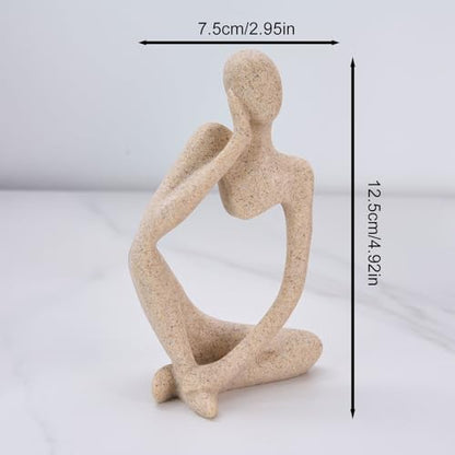 Modern Abstract Sculpture for Table Decor - Decorative Thinker Statue with Sandstone