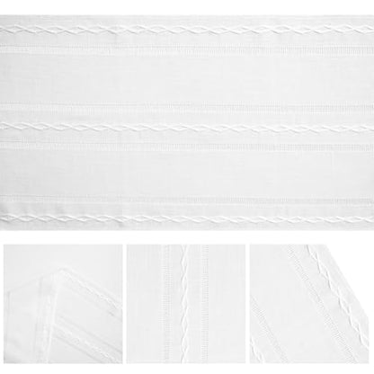 Artoid Mode White Rustic Cotton Linen Table Runner 13x36 Inch - color: White, size: 13" x 36"
