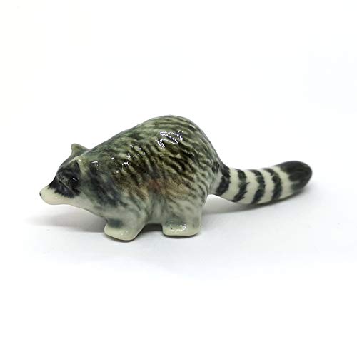 Handmade Ceramic Raccoon Figurine, Woodland Shelf Decor