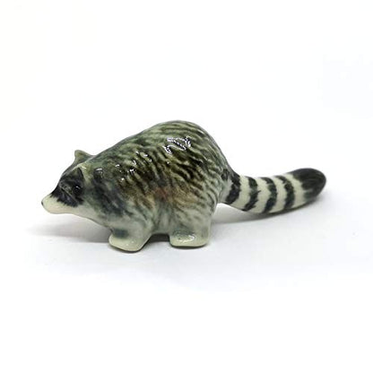 Handmade Ceramic Raccoon Figurine, Woodland Shelf Decor