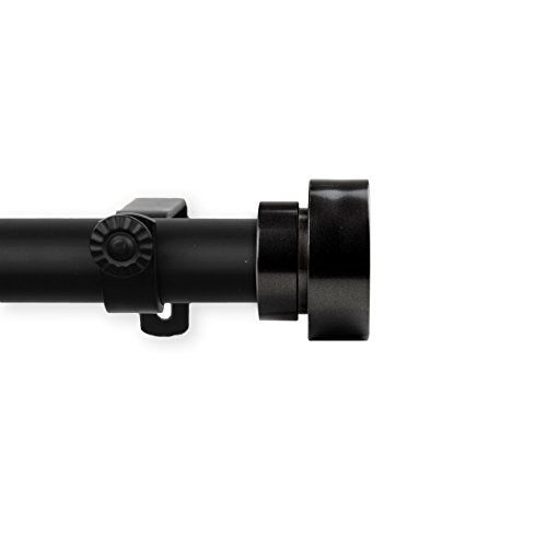 1 inch Side Curtain Rod 12-20 inch (Set of 2) - Black - color: Black
