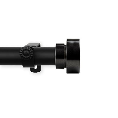 1 inch Side Curtain Rod 12-20 inch (Set of 2) - Black - color: Black