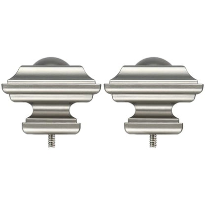 KAMANINA Square Finials for Curtain Rods 1 and 7/8 Inch, Set of 2, Silver - color: Antique Silver