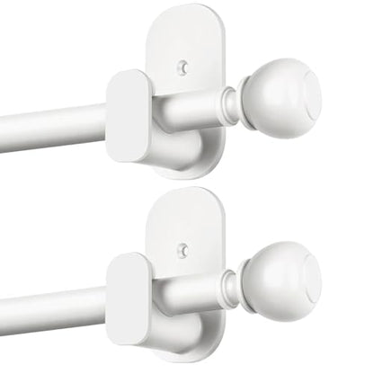 USFOOK White No Drill Curtain Rods for Windows 48 to 84, 2 Pack - color: White, size: 32-86"(2 pack)