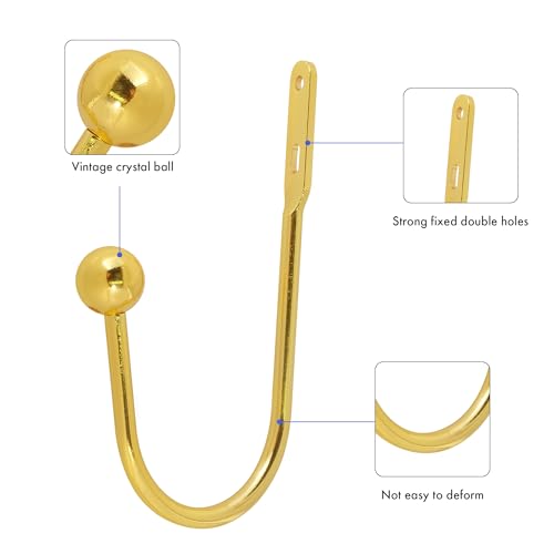 Curtain Holdback, 2 Pcs Wall Mounted Drapery Tiebacks with Screws, Gold - color: 2 Pcs, Gold