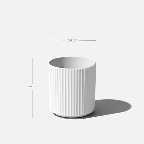 Veradek Demi Series Planter - Large Round Outdoor Planter - color: White, size: 12 inch - 2 Pack