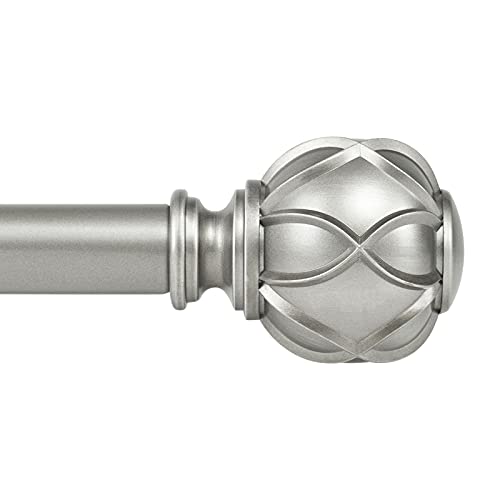 KAMANINA 1 Inch Curtain Rod 36-72 Inch, Antique Silver Single Drapery Rods - color: Antique Silver, size: 36-72"