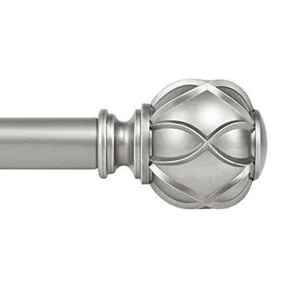 KAMANINA 1 Inch Curtain Rod 36-72 Inch, Antique Silver Single Drapery Rods - color: Antique Silver, size: 36-72"