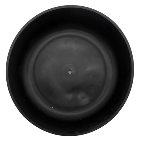The HC Companies 8 Inch Round Plastic Succulent Capri Bowl Decorative Indoor Flower Succulent Planter Pot with Drain Plug Hole, Faux Concrete Color (2 Pack) - color: Faux Concrete, size: 8" (Pack of 2)