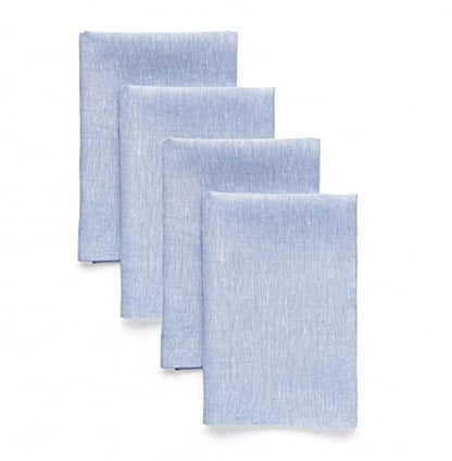 Solino Home 100% 리넨 냅킨 샴브레이 블루, 아테나 50.8 x 50.8cm(20 x 20인치), 4개 세트 - color: 05: 블루 샴브레이, size: 20" x 20" (Set of 4)