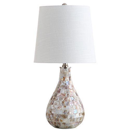 JONATHAN Y Mona Coastal Mini LED Table Lamp 20.5" Bedside, Seashell - color: Seashell