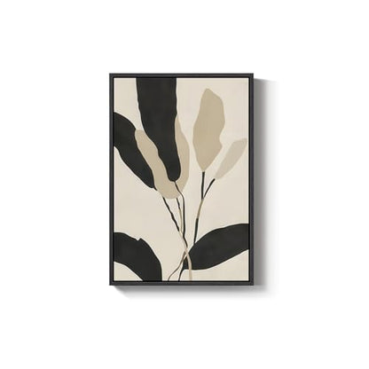 Framed Boho Neutral Abstract Botanical Wall Art for Living Room, 24x36 Inch - color: Neutral Beige, size: 36"L x 24"W