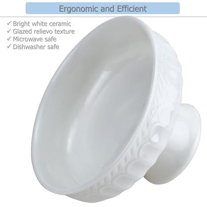 EIKS Ceramic Footed Bowl Display Stand Plate, (Dia. 8-inch) - size: Dia. 8-inch