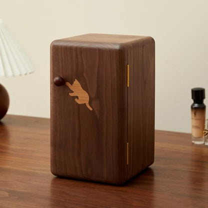 Black Walnut Solid Wood Cabinet Jewelry Box, Large - size: cat