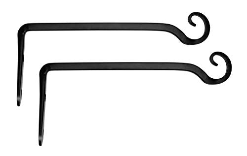 Mkono 10 Inc Plant Hangers, 2 Pack Hanging Plant Brackets Hooks for Wall - color: Black, size: 10 Inch