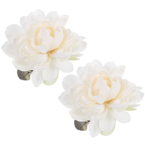 Sewroro 2Pcs Curtain Flower Buckles, Curtain Tiebacks Clips for Draperies Home Hotel Window Treatment Holdbacks Easy Clip-on Decorative Flower Design