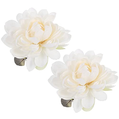 Sewroro 2Pcs Curtain Flower Buckles, Curtain Tiebacks Clips for Draperies Home Hotel Window Treatment Holdbacks Easy Clip-on Decorative Flower Design