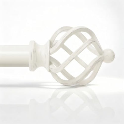 1" Farmhouse Heavy Duty Curtain Rods for Windows,Adjust 66-120",White - color: Antique White, size: 66-120 Inch & 1 Pack