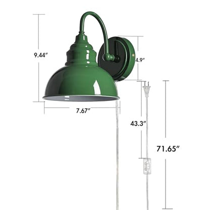 Mini Gooseneck Wall Sconce, 2-Way Mount with Switch, Green - color: Green
