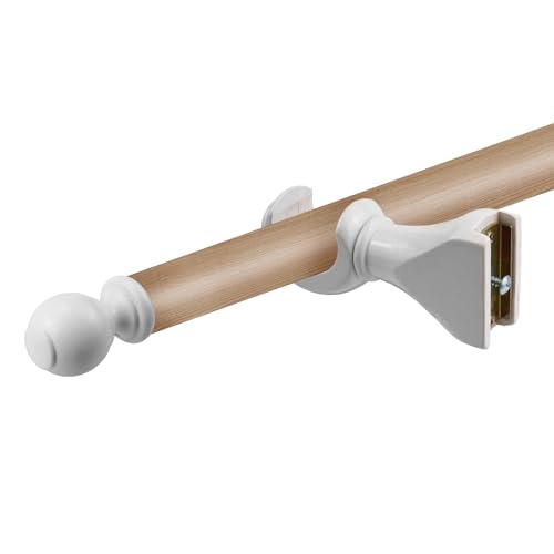 Antrader Finials for Curtain Rods and Wood Curtain Rod Brackets,White - color: White