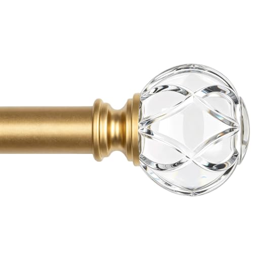 KAMANINA Gold Curtain Rods for Windows 48-84 Inches Heavy Duty Drapery Rod - color: Gold, size: 48-84"