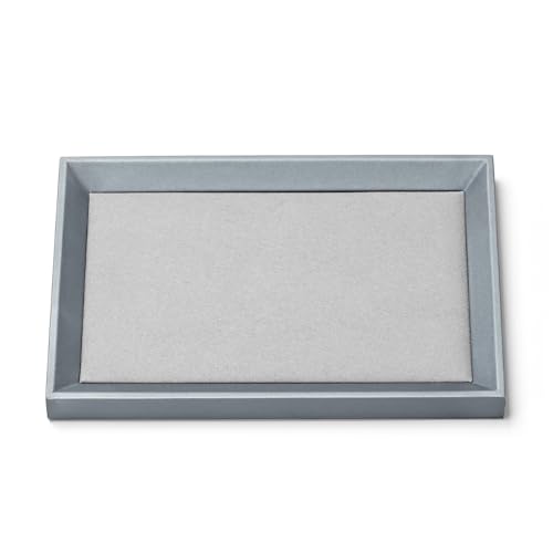 Oirlv Leather Small Jewelry Tray Grey - size: 9.1" x 5.9" x 0.8"
