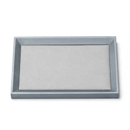 Oirlv Leather Small Jewelry Tray Grey - size: 9.1" x 5.9" x 0.8"