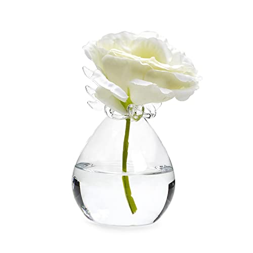 Two's Company Hand-Blown Glass Angel Bud Vase, 4.5-inch Height