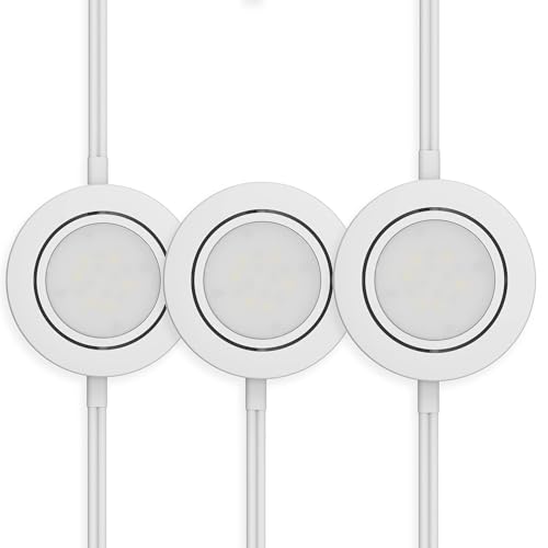 GETINLIGHT 2.75-Inch LED Puck Lights, 3-Pack, 2700K, White - color: White, size: 3-puck light kit