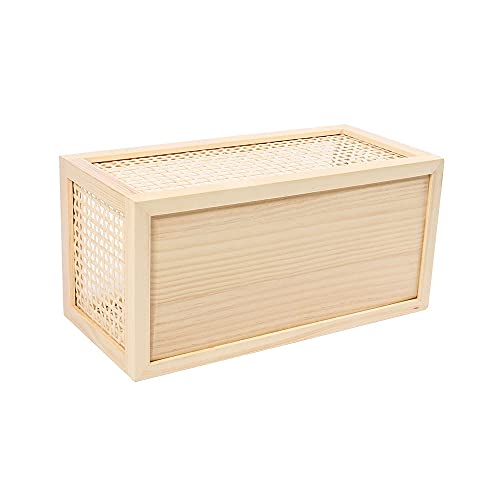 Small Rectangular Rattan Woven Wooden Storage Basket - size: Rectangle C - 1-Piece (Small)