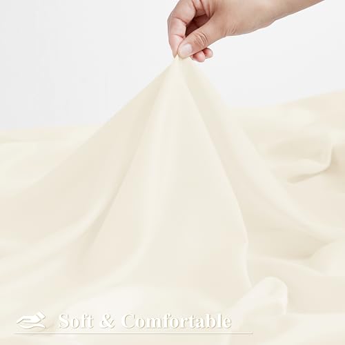 WEST LAKE Extra Large Cream French Pleated Sheer Curtains 120 Inches Long - color: Egret Ivory, size: 58"W x 120"L (Pack of 2)