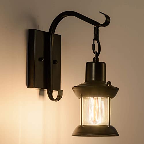 GLADFRESIT Rustic Wall Lamps, Black, 2 Pack - color: Black 2 Packs